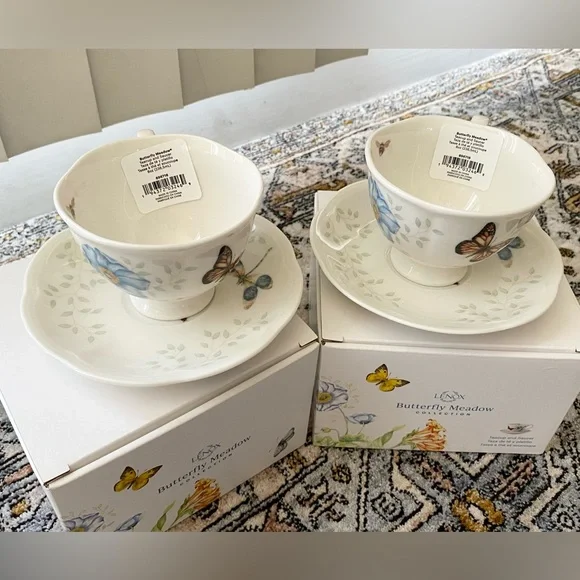 Lenox Butterfly Meadow cup & saucer x 2 - Picture 4 of 16
